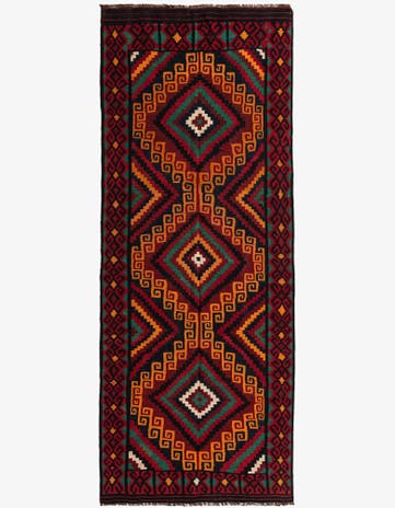 5' 5 x 14' 1 Hand Woven Kilim Fars Wool Runner Rug