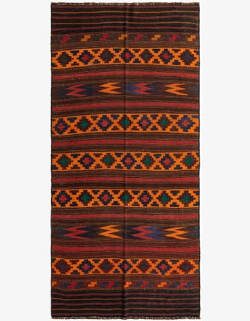 5' 4 x 11' 3 Hand Woven Kilim Fars Wool Runner Rug