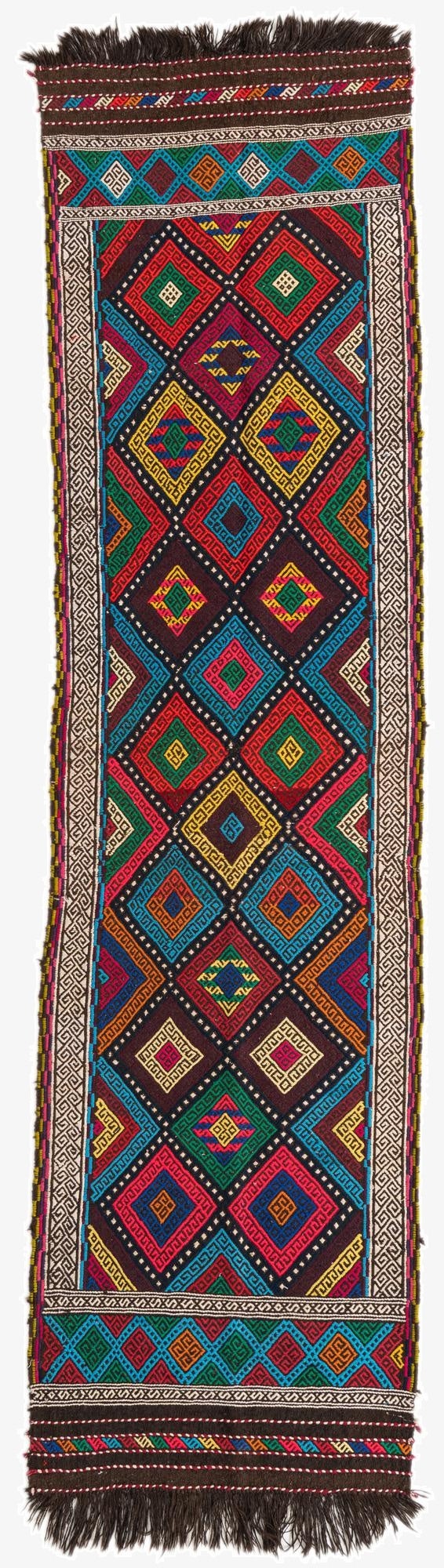 70cm x 270cm  Hand Knotted Kilim Fars Persian Wool Runner Rug