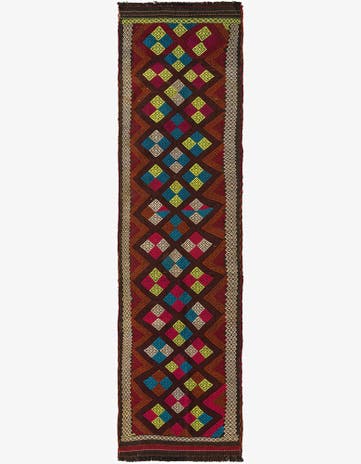 2' 5 x 10' 1 Hand Woven Kilim Fars Wool Runner Rug