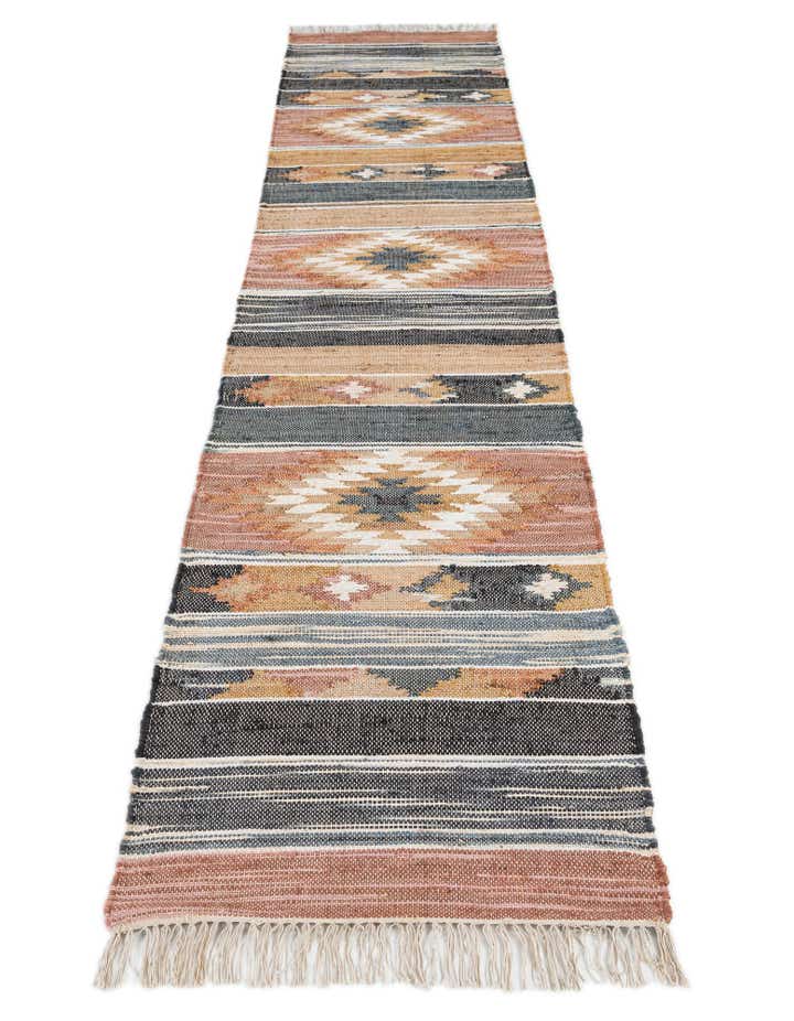 2' 4 x 11' 2 Hand Woven Kilim Jute Runner Rug