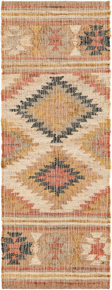 Detail image of 2' x 5' 1 Hand Woven Kilim Jute Runner Rug
