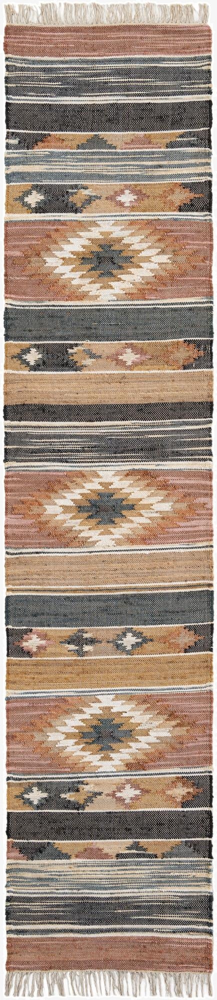 2' 4 x 11' 2  Hand Woven Kilim Jute Runner Rug