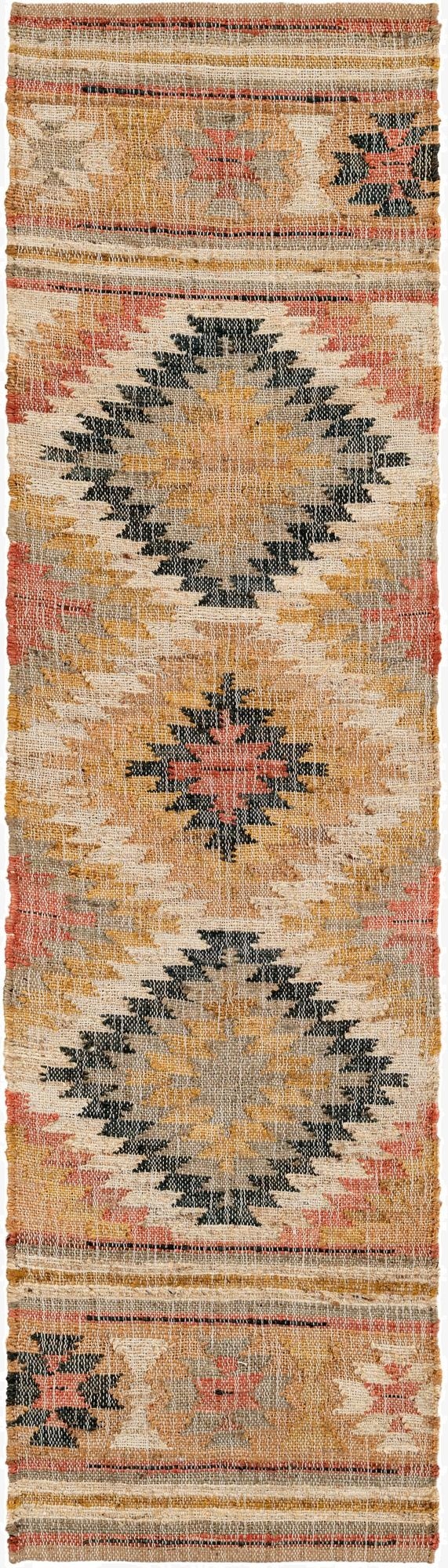 2' x 8'  Hand Woven Kilim Jute Runner Rug