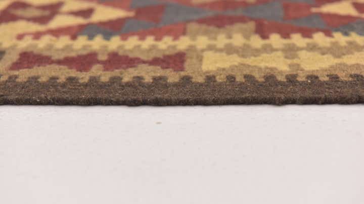 2' x 6' 6 Hand Woven Kilim Maymana Wool Runner Rug