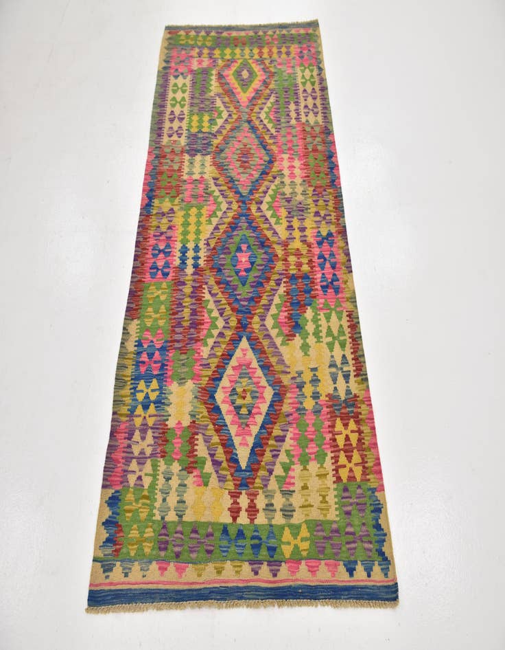 Detail image of 3' 6 x 6' 8  Hand Woven Kilim Maymana Wool Runner Rug