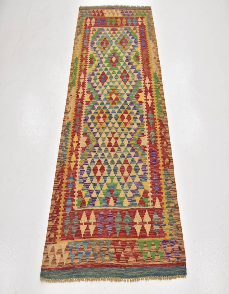 Detail image of 3' 4 x 6' 6  Hand Woven Kilim Maymana Wool Runner Rug