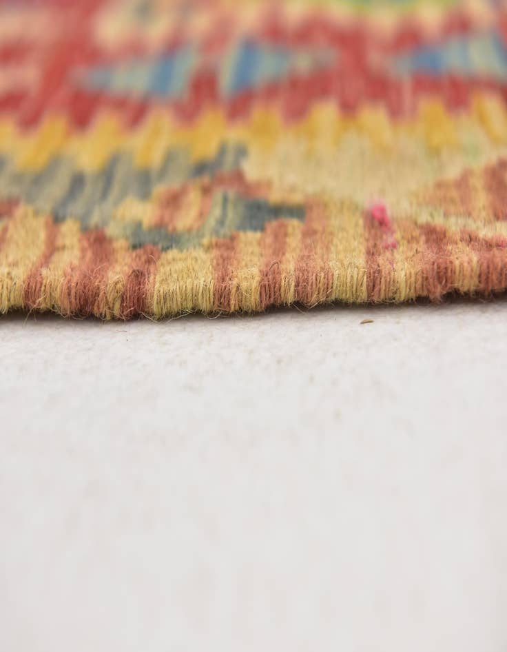 Detail image of 3' 4 x 6' 6  Hand Woven Kilim Maymana Wool Runner Rug