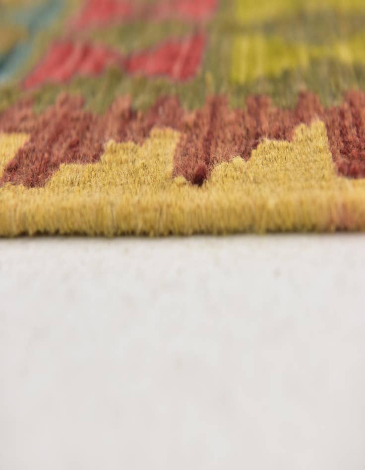 Detail image of 3' 3 x 6' 2  Hand Woven Kilim Maymana Wool Runner Rug