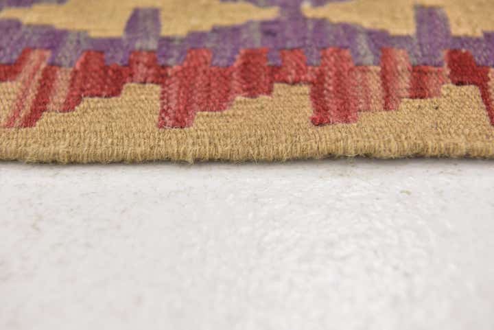 2' 4 x 6' 8 Hand Woven Kilim Maymana Wool Runner Rug