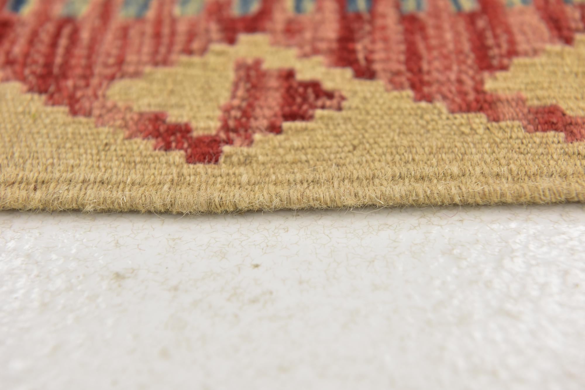 3' 3 x 6' 5 Hand Woven Kilim Maymana Wool Runner Rug