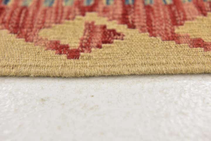 3' 3 x 6' 5 Hand Woven Kilim Maymana Wool Runner Rug