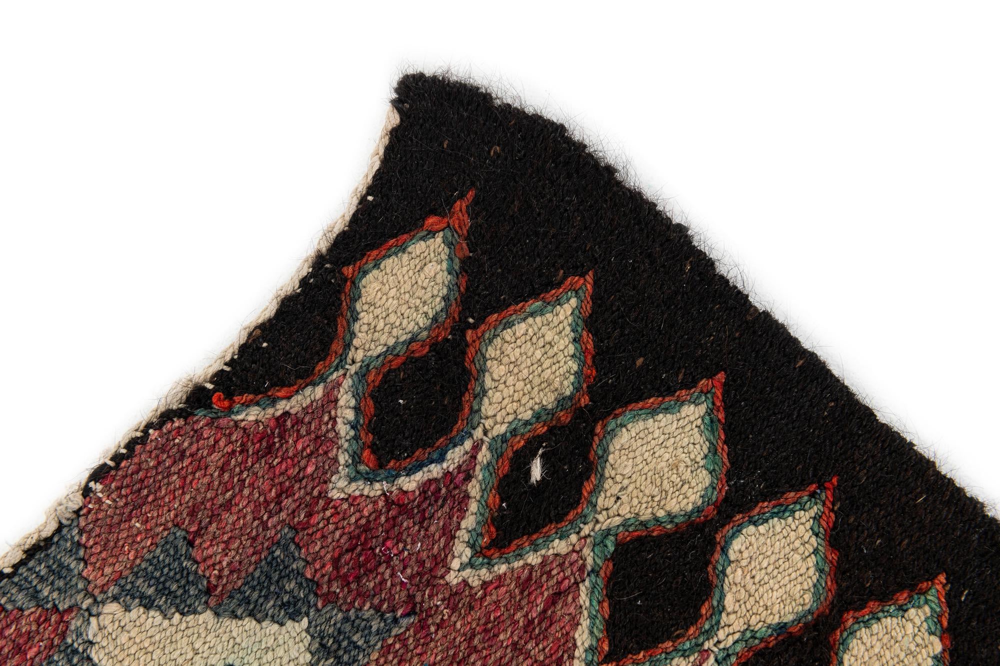 4' 4 x 9' 7 Hand Woven Kilim Maymana Runner Rug