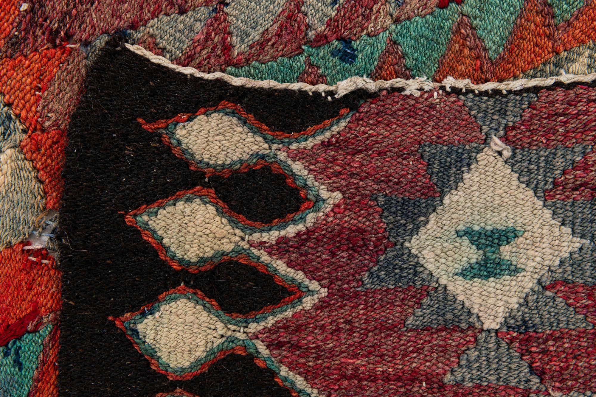 4' 4 x 9' 7 Hand Woven Kilim Maymana Runner Rug