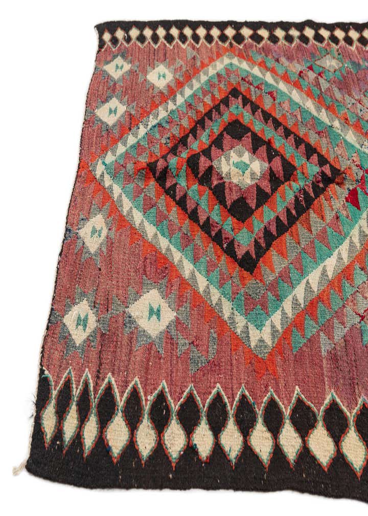 4' 4 x 9' 7 Hand Woven Kilim Maymana Runner Rug