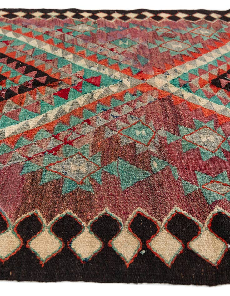 Detail image of 4' 4 x 9' 7 Hand Woven Kilim Maymana Runner Rug
