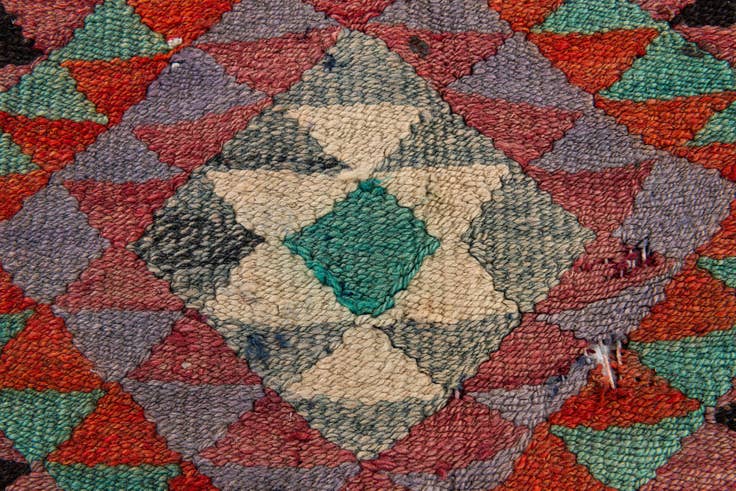 Detail image of 4' 4 x 9' 7 Hand Woven Kilim Maymana Runner Rug
