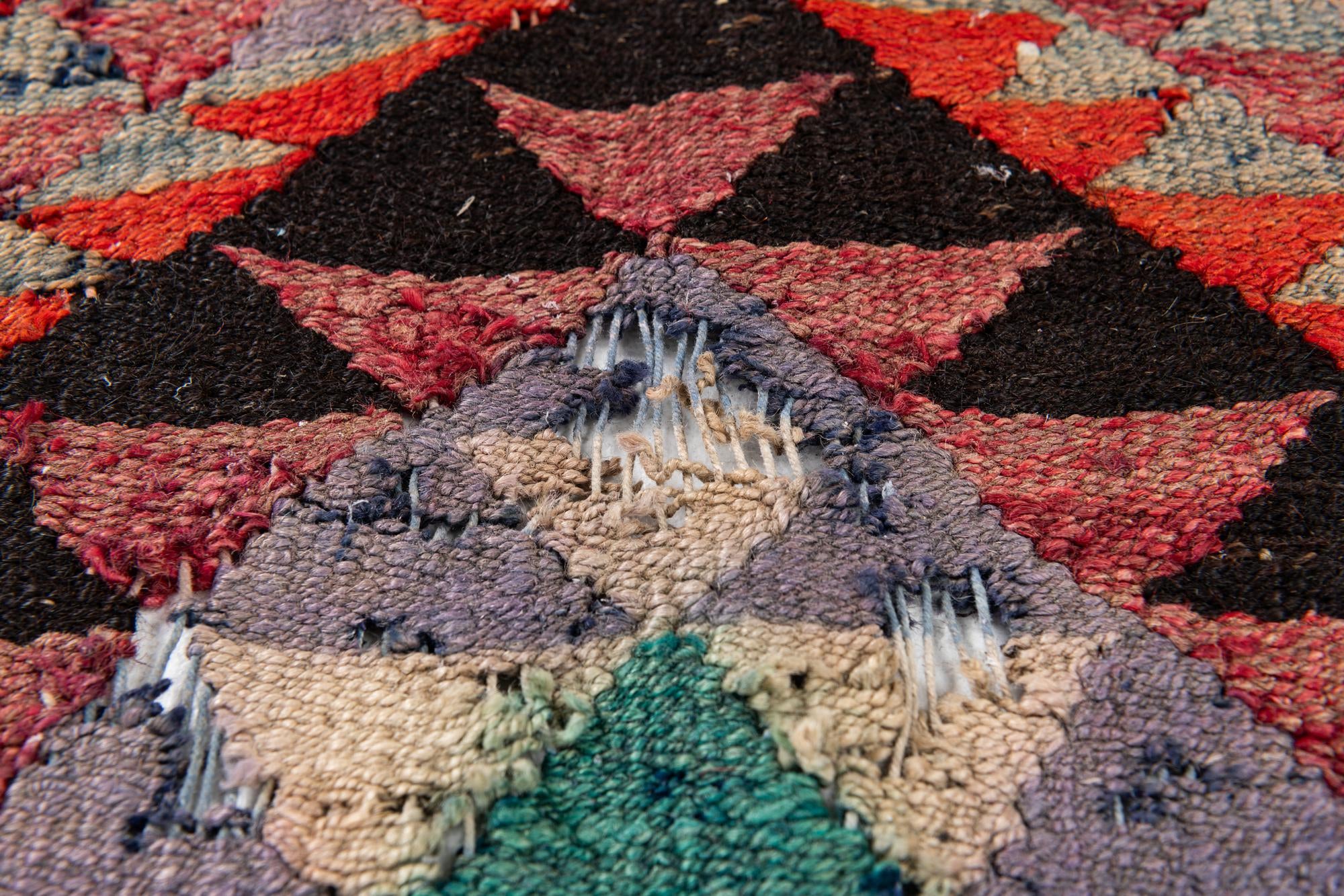 4' 4 x 9' 7 Hand Woven Kilim Maymana Runner Rug