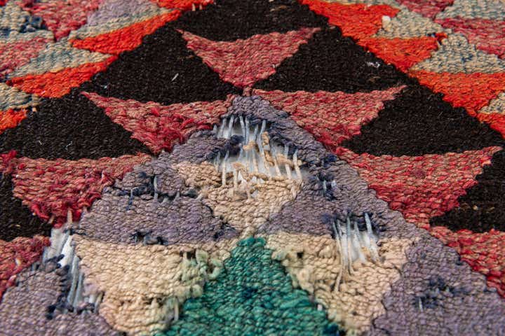 4' 4 x 9' 7 Hand Woven Kilim Maymana Runner Rug