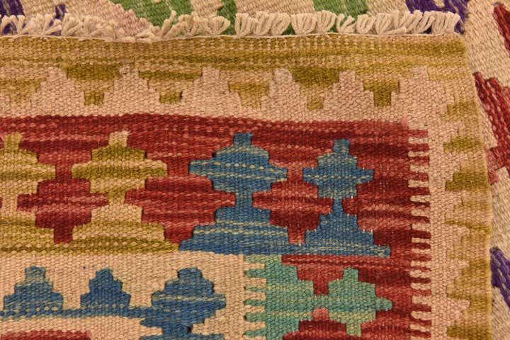 3' 5 x 6' 7 Hand Woven Kilim Maymana Wool Runner Rug