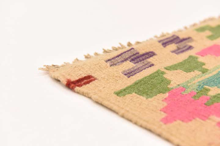 2' 3 x 6' 5 Hand Woven Kilim Maymana Wool Runner Rug