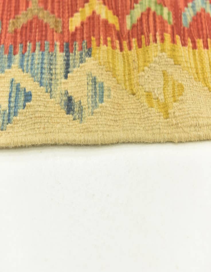 Detail image of 3' 5 x 6' 7  Hand Woven Kilim Maymana Wool Runner Rug