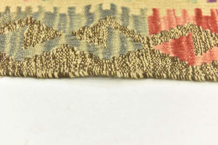 3' 4 x 6' 4 Hand Woven Kilim Maymana Wool Runner Rug