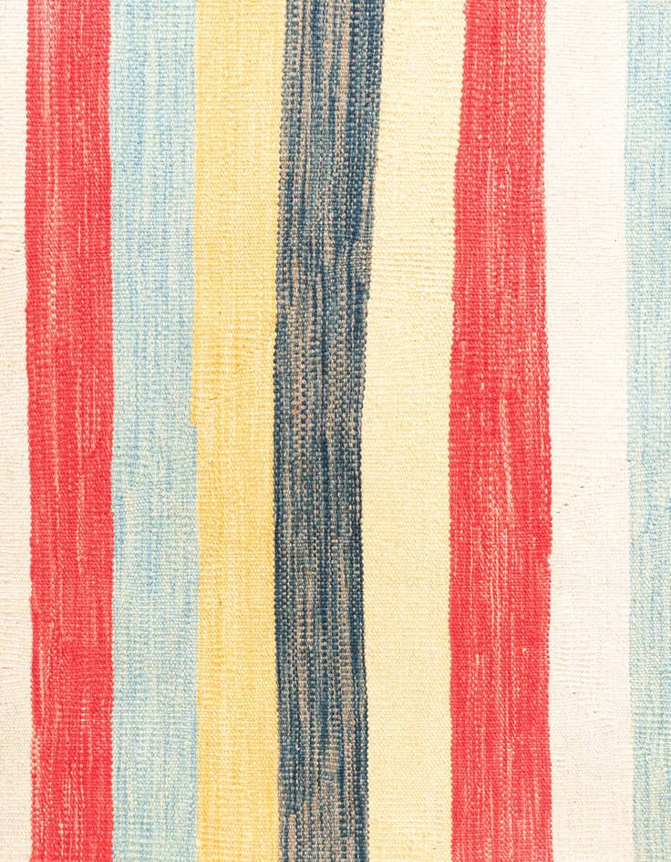 Detail image of 3' 2 x 6' 5  Hand Woven Kilim Maymana Wool Runner Rug