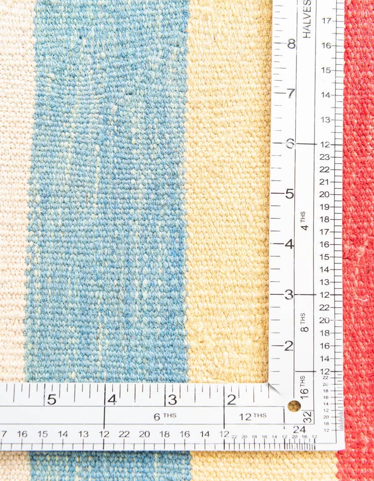 Detail image of 3' 2 x 6' 5  Hand Woven Kilim Maymana Wool Runner Rug