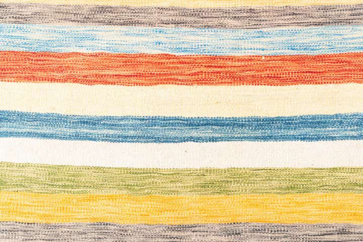 3' 2 x 6' 6 Hand Woven Kilim Maymana Wool Runner Rug