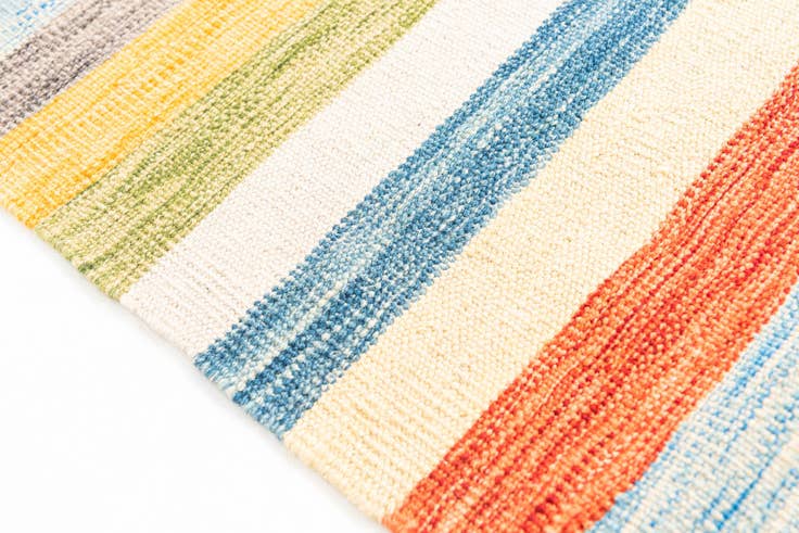 Detail image of 3' 2 x 6' 6 Hand Woven Kilim Maymana Wool Runner Rug