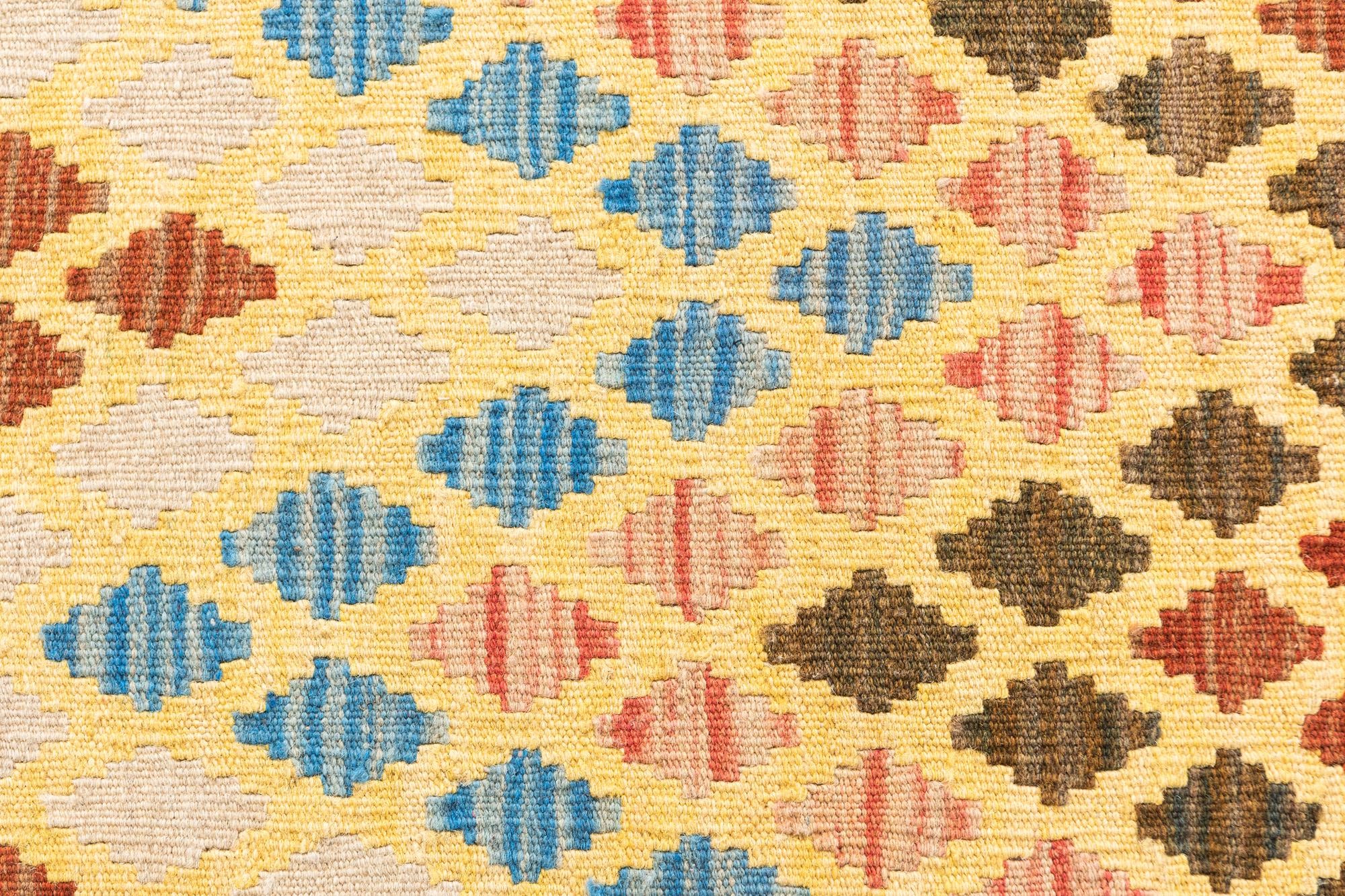 2' 6 x 6' 5 Hand Woven Kilim Maymana Wool Runner Rug
