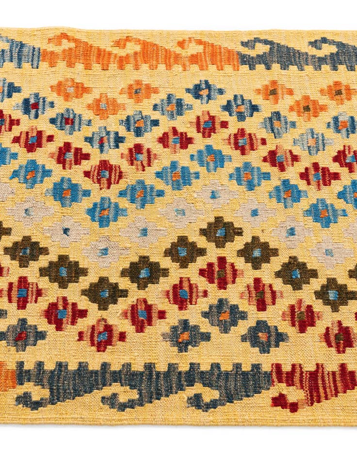 Detail image of 2' 9 x 9' 10  Hand Woven Kilim Maymana Wool Runner Rug