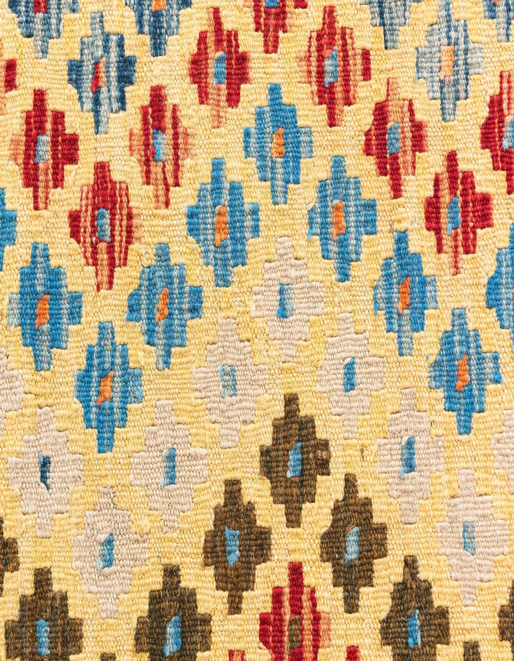 Detail image of 2' 9 x 9' 10  Hand Woven Kilim Maymana Wool Runner Rug
