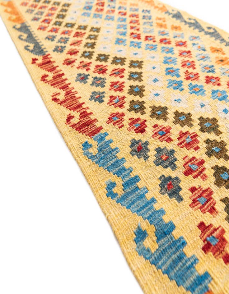 Detail image of 2' 9 x 9' 10  Hand Woven Kilim Maymana Wool Runner Rug