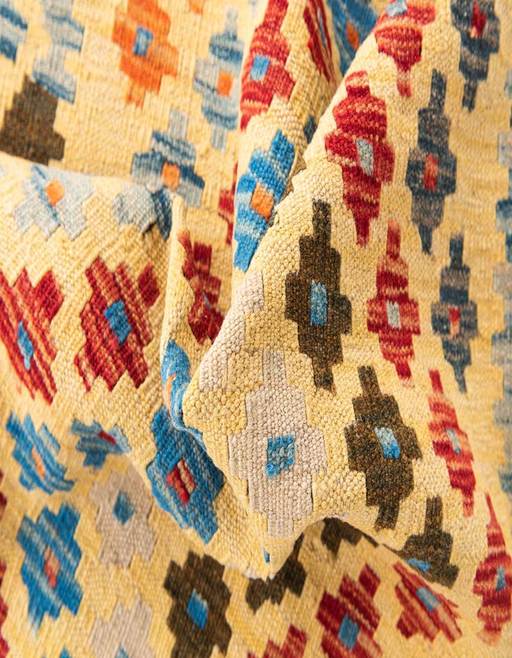 Detail image of 2' 9 x 9' 10  Hand Woven Kilim Maymana Wool Runner Rug