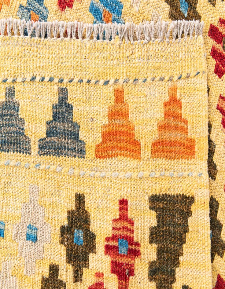 Detail image of 2' 9 x 9' 10  Hand Woven Kilim Maymana Wool Runner Rug