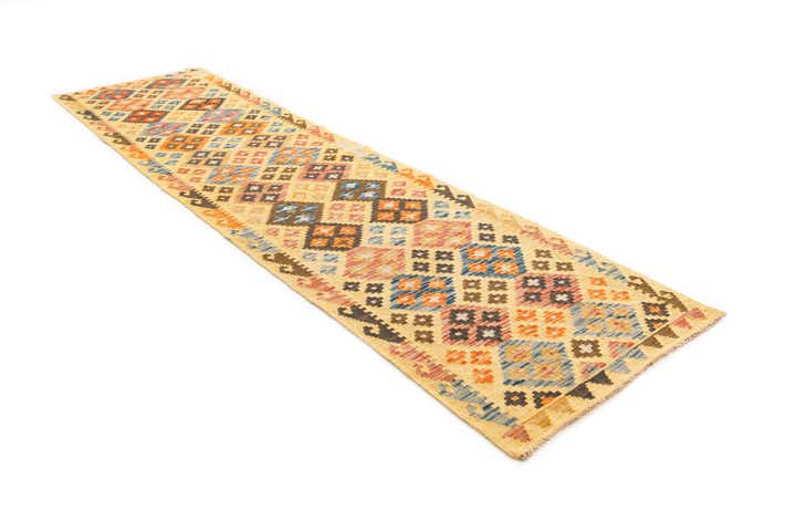 2' 7 x 10' Hand Woven Kilim Maymana Wool Runner Rug