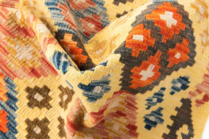 2' 7 x 10' Hand Woven Kilim Maymana Wool Runner Rug