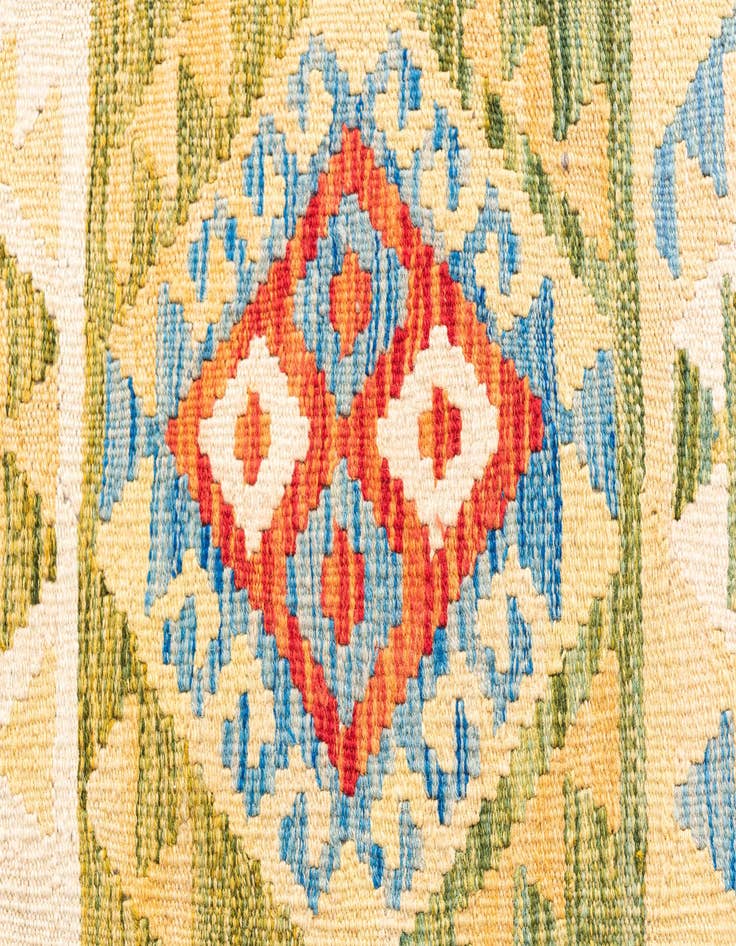 Detail image of 3' 4 x 6' 8  Hand Woven Kilim Maymana Wool Runner Rug