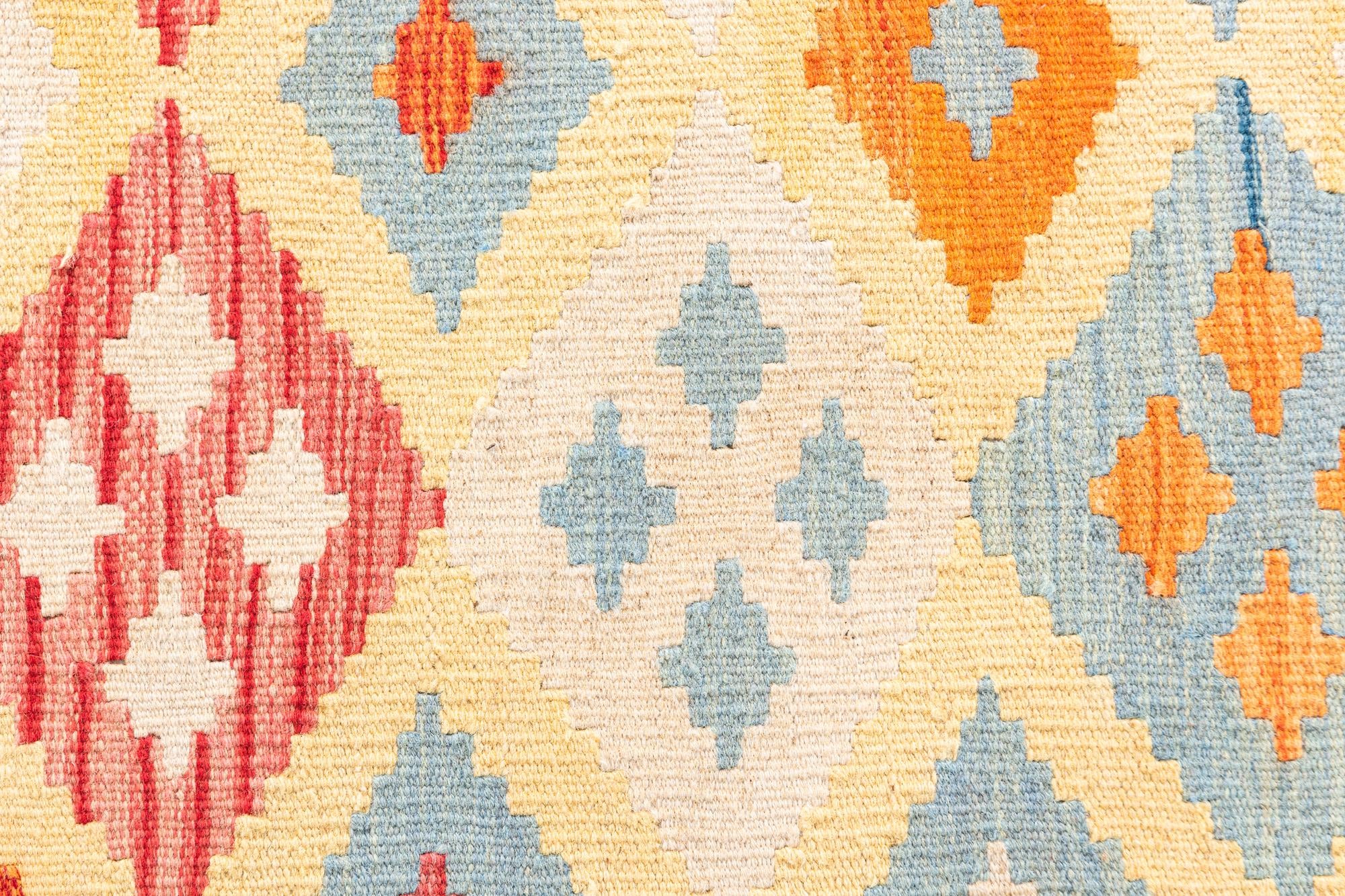 3' 3 x 6' 6 Hand Woven Kilim Maymana Wool Runner Rug