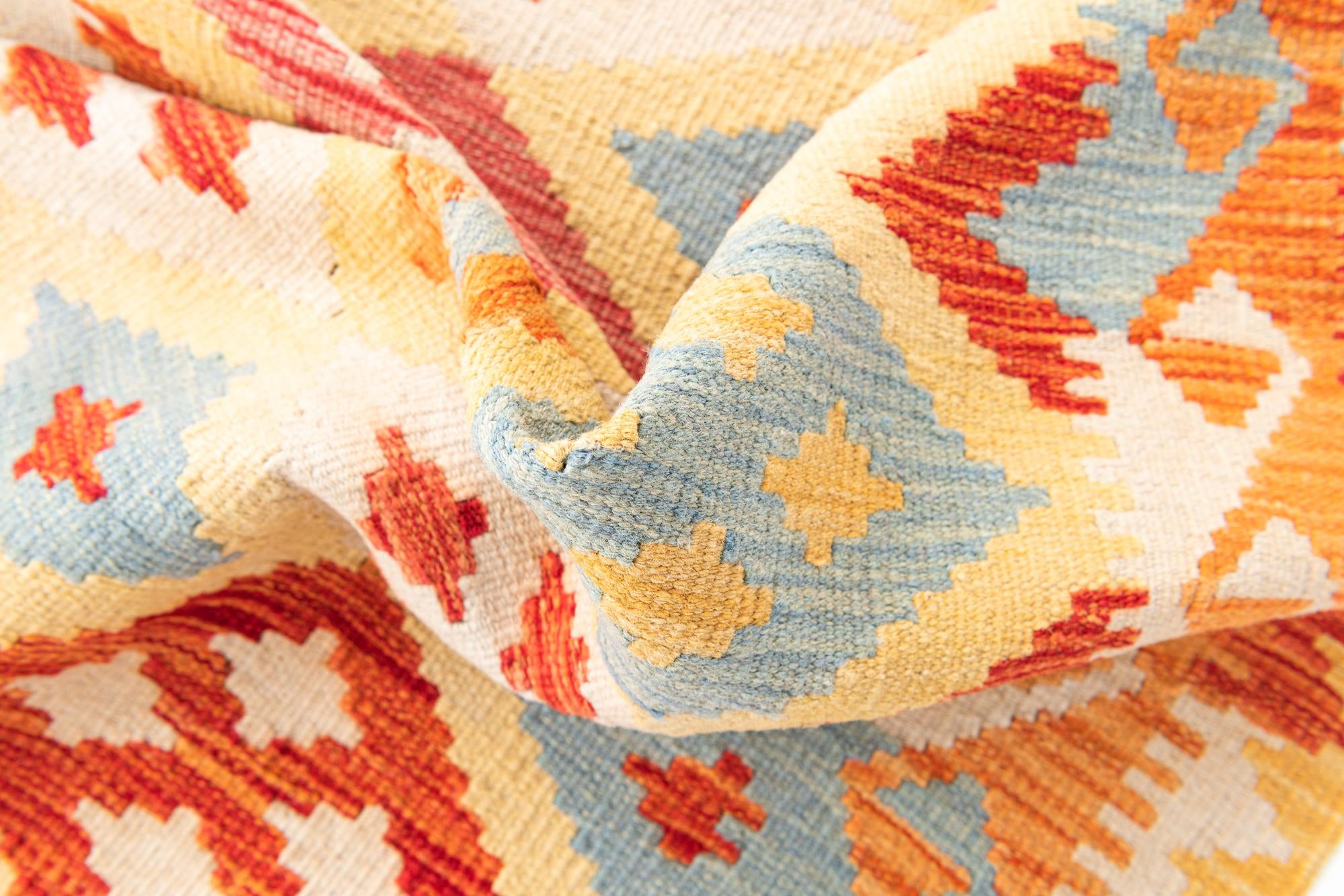3' 3 x 6' 6 Hand Woven Kilim Maymana Wool Runner Rug