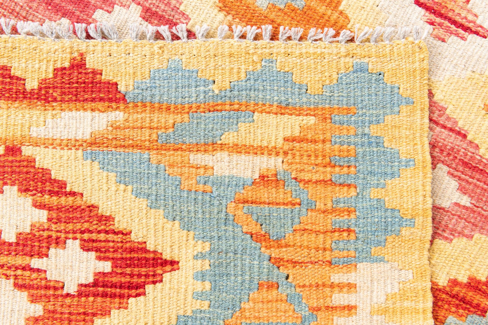 3' 3 x 6' 6 Hand Woven Kilim Maymana Wool Runner Rug