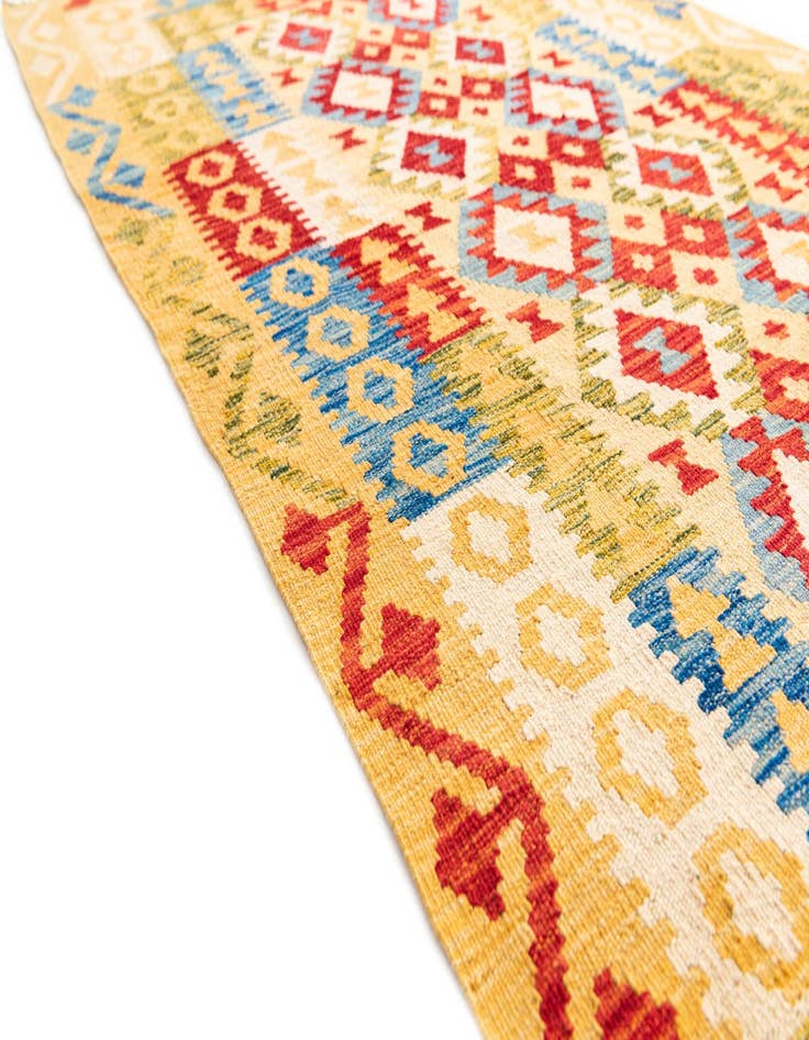 Detail image of 3' 5 x 6' 8  Hand Woven Kilim Maymana Wool Runner Rug