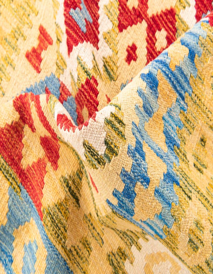 Detail image of 3' 5 x 6' 8  Hand Woven Kilim Maymana Wool Runner Rug