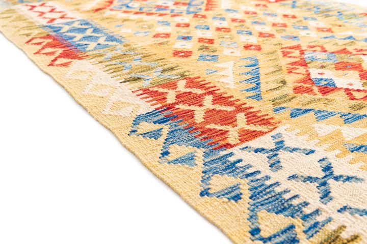 3' 4 x 6' 7 Hand Woven Kilim Maymana Wool Runner Rug
