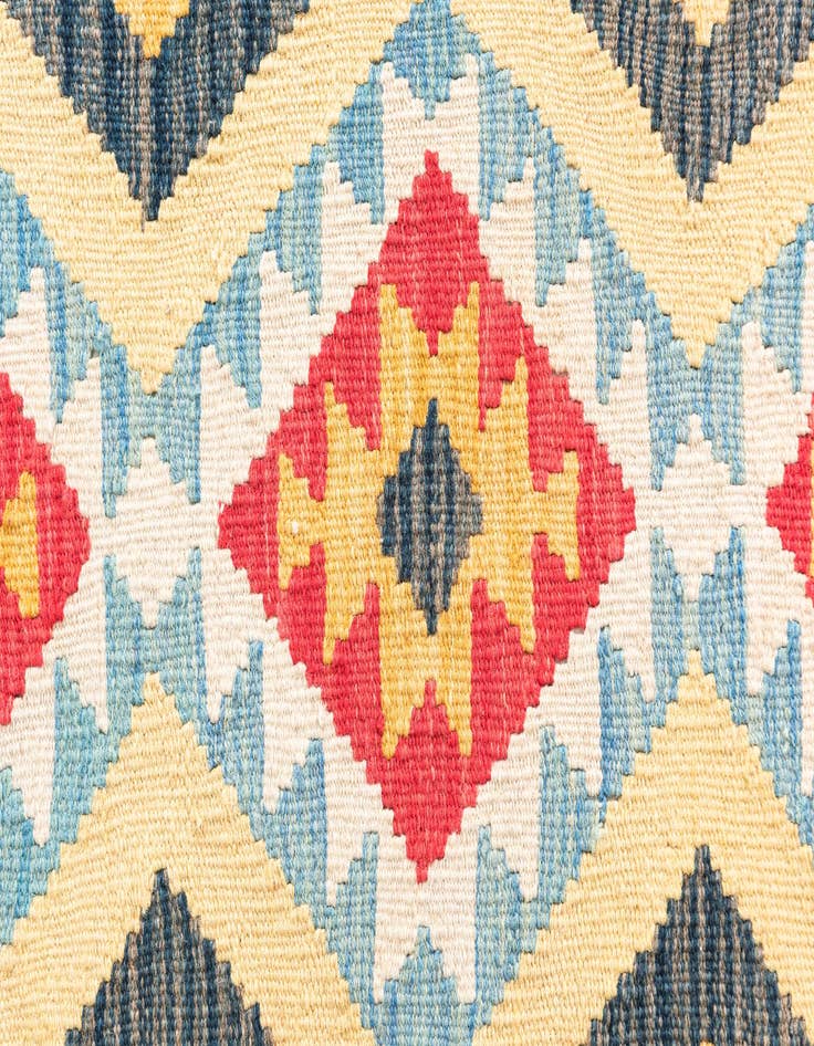 Detail image of 3' 3 x 6' 7  Hand Woven Kilim Maymana Wool Runner Rug