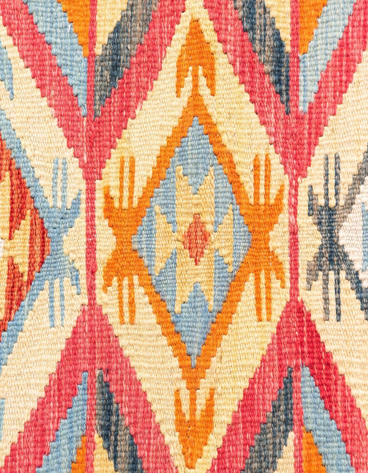 Detail image of 3' 4 x 6' 8  Hand Woven Kilim Maymana Wool Runner Rug