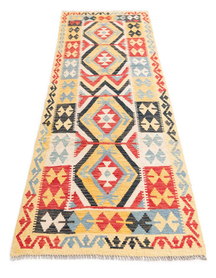 Detail image of 3' 5 x 6' 8  Hand Woven Kilim Maymana Wool Runner Rug