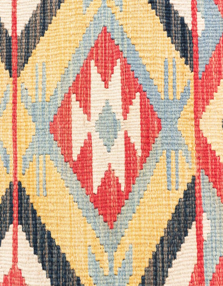 Detail image of 3' 5 x 6' 8  Hand Woven Kilim Maymana Wool Runner Rug